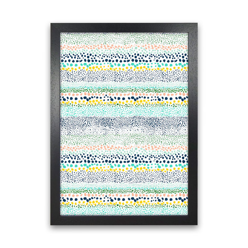Little Textured Minimal Dots White Abstract Art Print by Ninola Design Black Grain