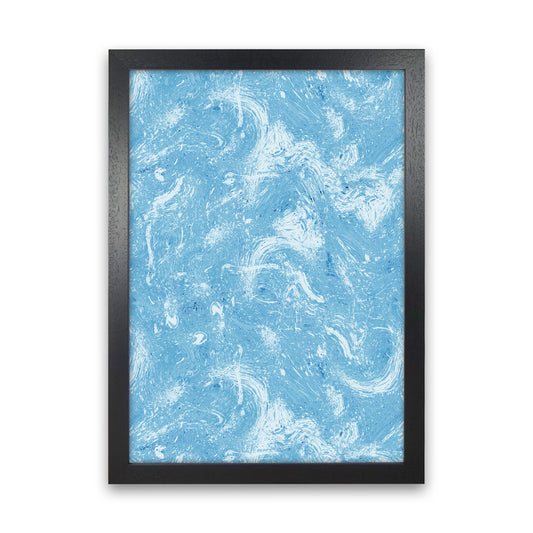 Abstract Dripping Painting Blue Abstract Art Print by Ninola Design Black Grain