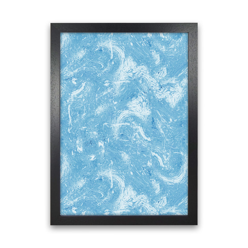 Abstract Dripping Painting Blue Abstract Art Print by Ninola Design Black Grain