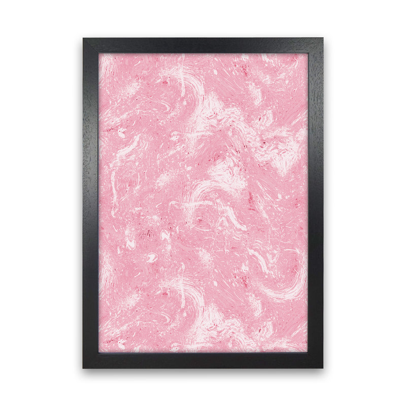 Abstract Dripping Painting Pink Abstract Art Print by Ninola Design Black Grain