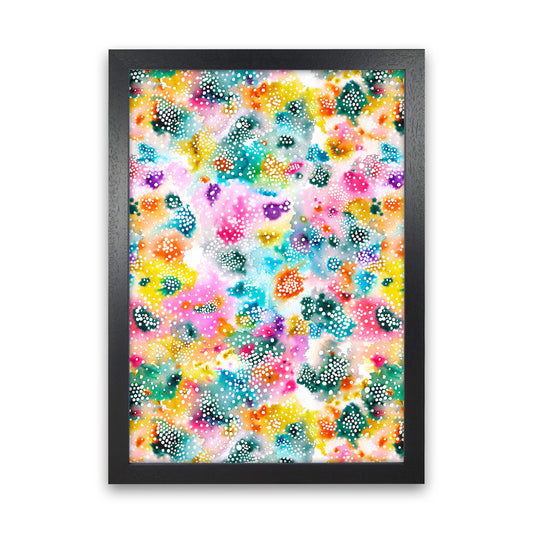 Experimental Surface Colorful Abstract Art Print by Ninola Design Black Grain