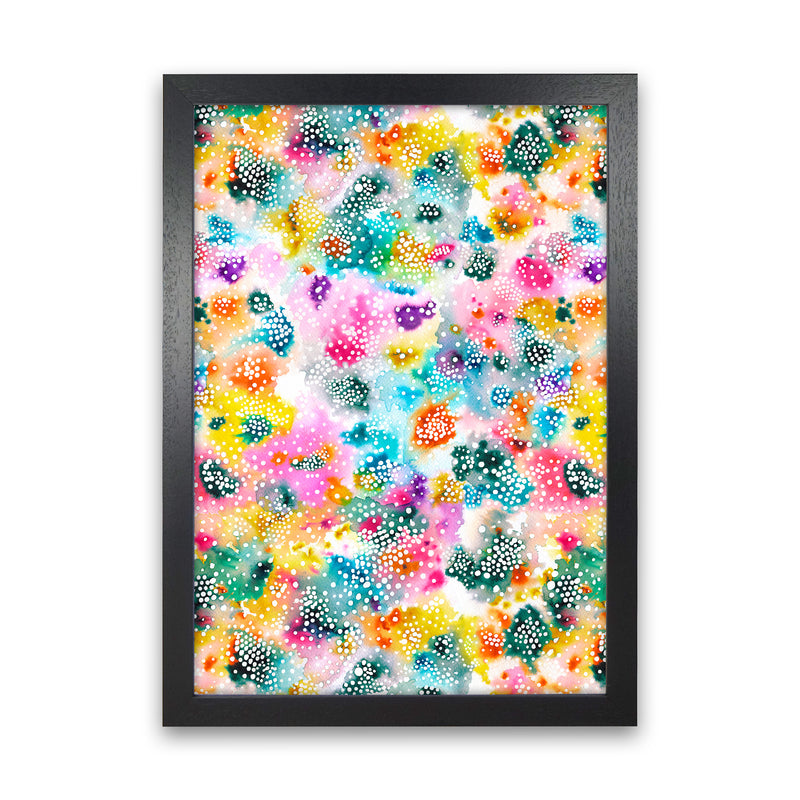 Experimental Surface Colorful Abstract Art Print by Ninola Design Black Grain