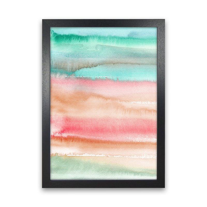 Gradient Watercolor Melon Abstract Art Print by Ninola Design Black Grain