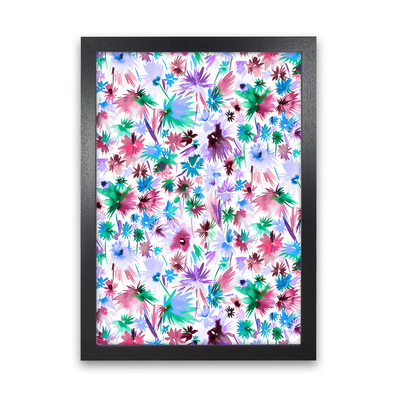 Abstract Jungle Colors Abstract Art Print by Ninola Design Black Grain