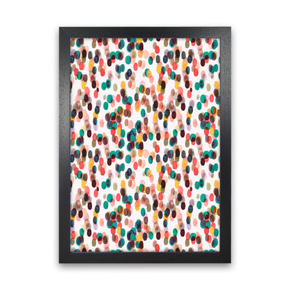 Relaxing Tropical Dots Abstract Art Print by Ninola Design Black Grain