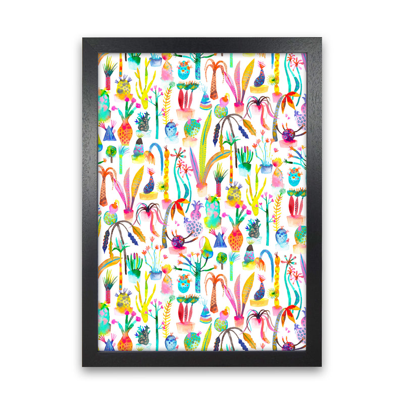 Lush Garden Abstract Art Print by Ninola Design Black Grain