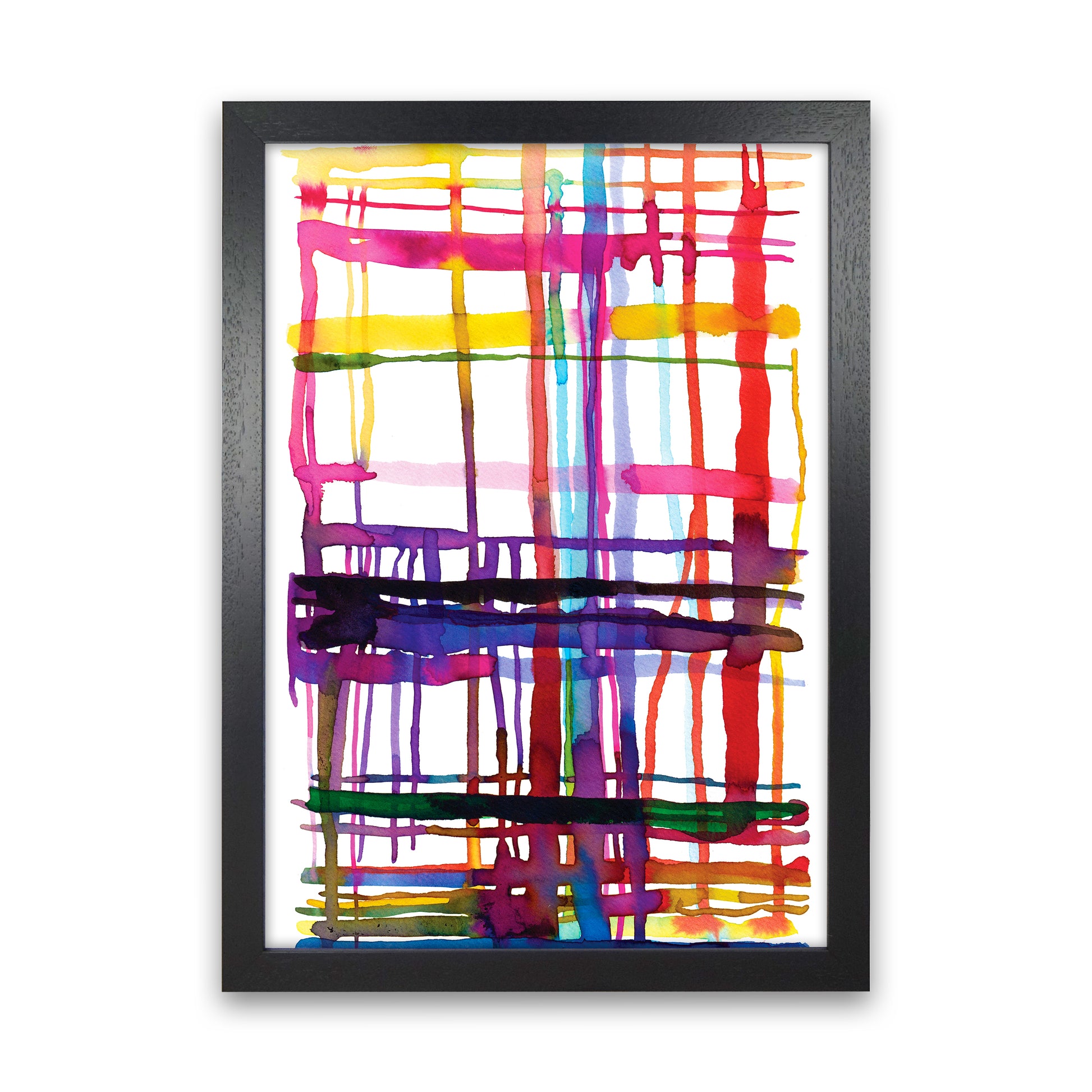 Loom Telar Abstract Art Print by Ninola Design Black Grain