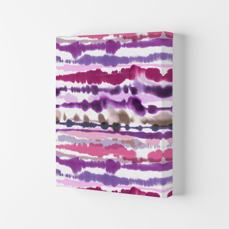 Soft Nautical Watercolor Lines Pink Abstract Art Print by Ninola Design Canvas