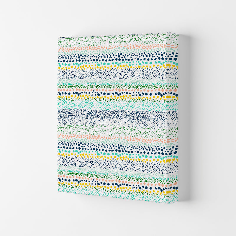 Little Textured Minimal Dots White Abstract Art Print by Ninola Design Canvas