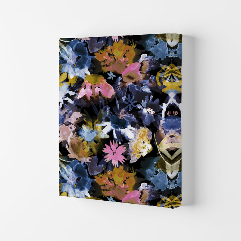 Watercolor Sring Memories Black Abstract Art Print by Ninola Design Canvas
