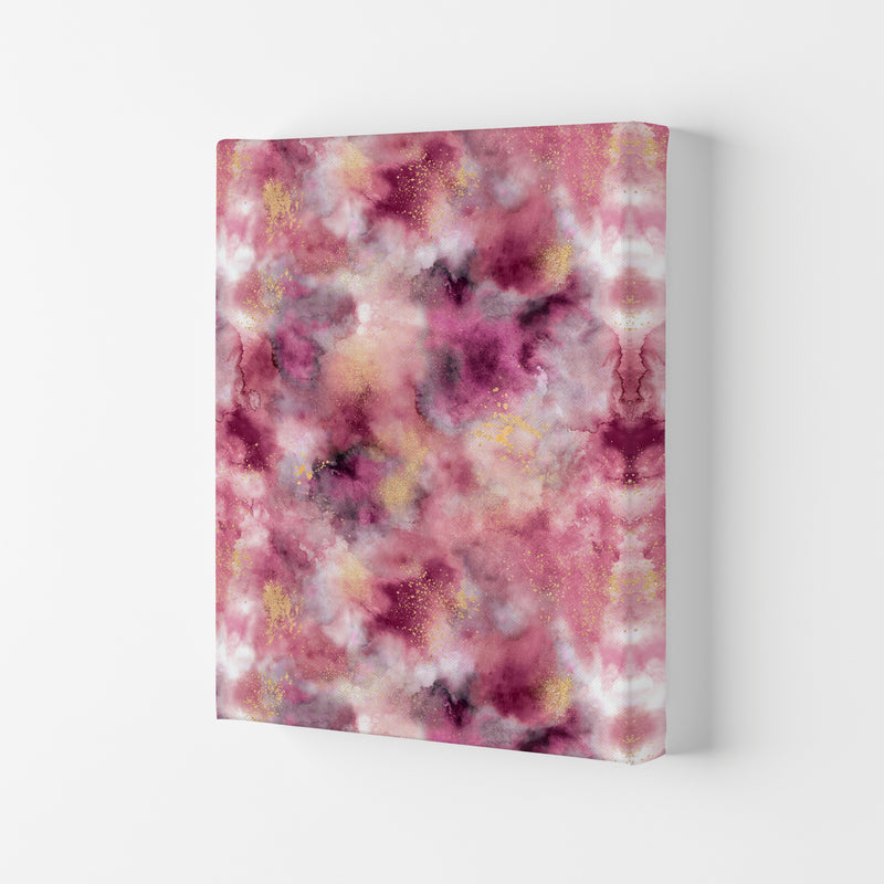 Smoky Marble Watercolor Pink Abstract Art Print by Ninola Design Canvas
