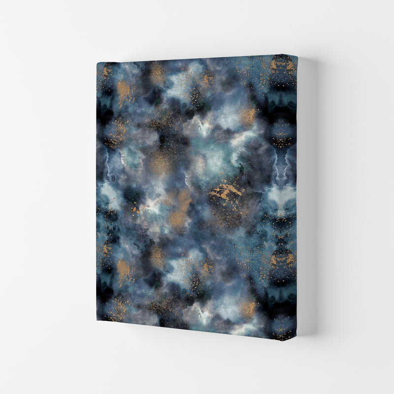 Smoky Marble Watercolor Dark Abstract Art Print by Ninola Design Canvas