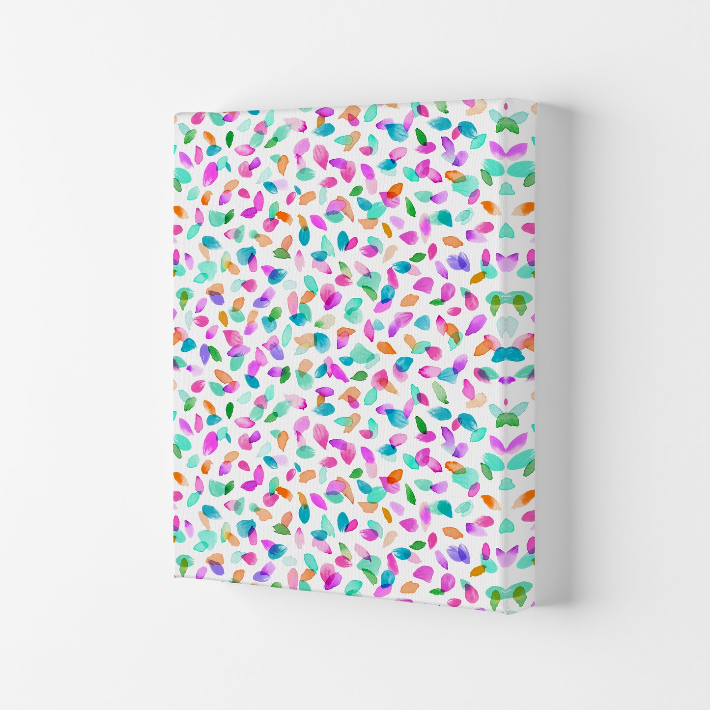 Minimal Flower Petals Pink Abstract Art Print by Ninola Design Canvas