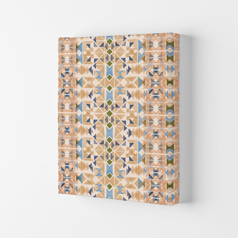 Boho Nomadic Tribal Orange Abstract Art Print by Ninola Design Canvas