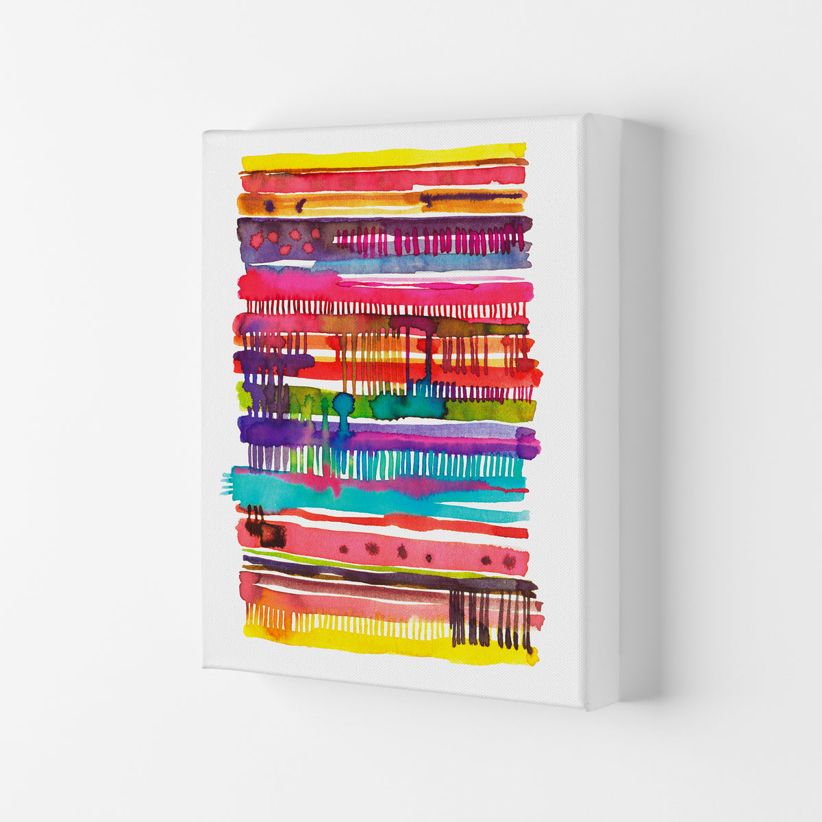 Irregular Watercolor Lines Abstract Art Print by Ninola Design Canvas