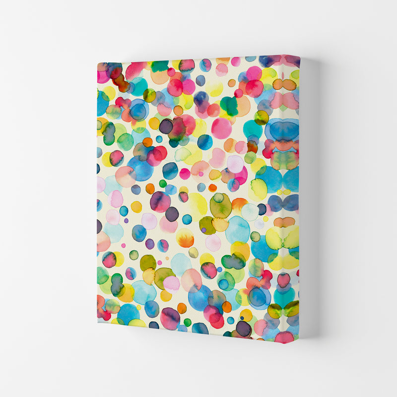 Watercolor Colorful Drops Abstract Art Print by Ninola Design Canvas