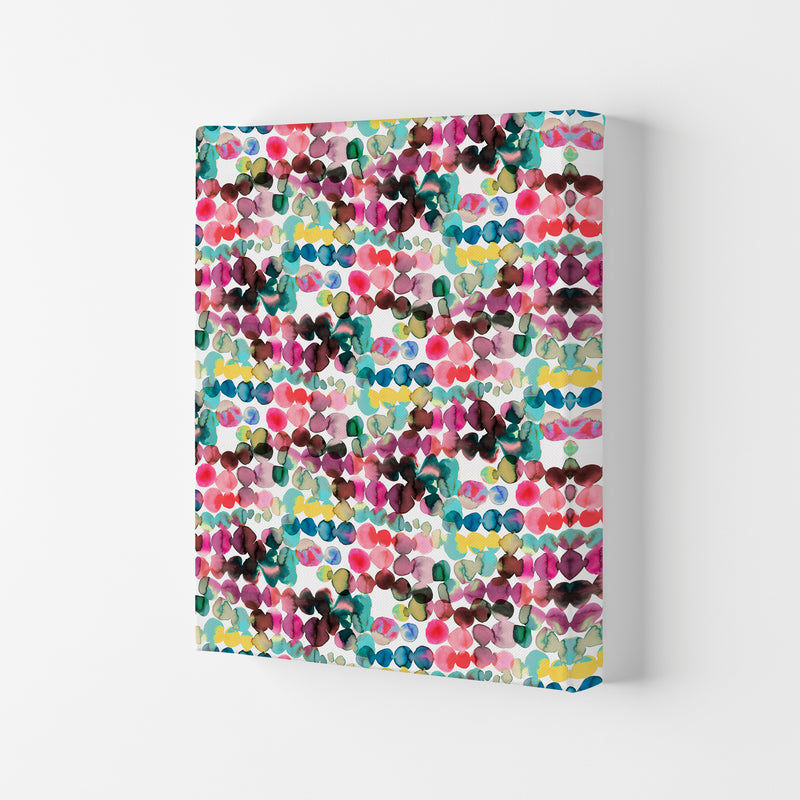Ink Bleeding Dots Pink Abstract Art Print by Ninola Design Canvas