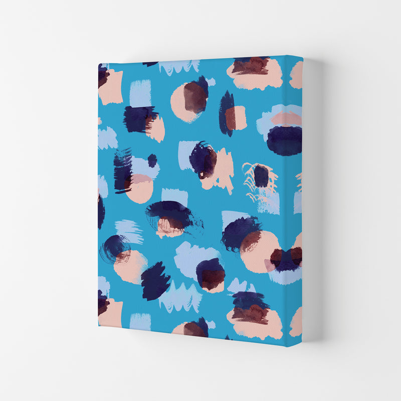Abstract Stains Blue Abstract Art Print by Ninola Design Canvas