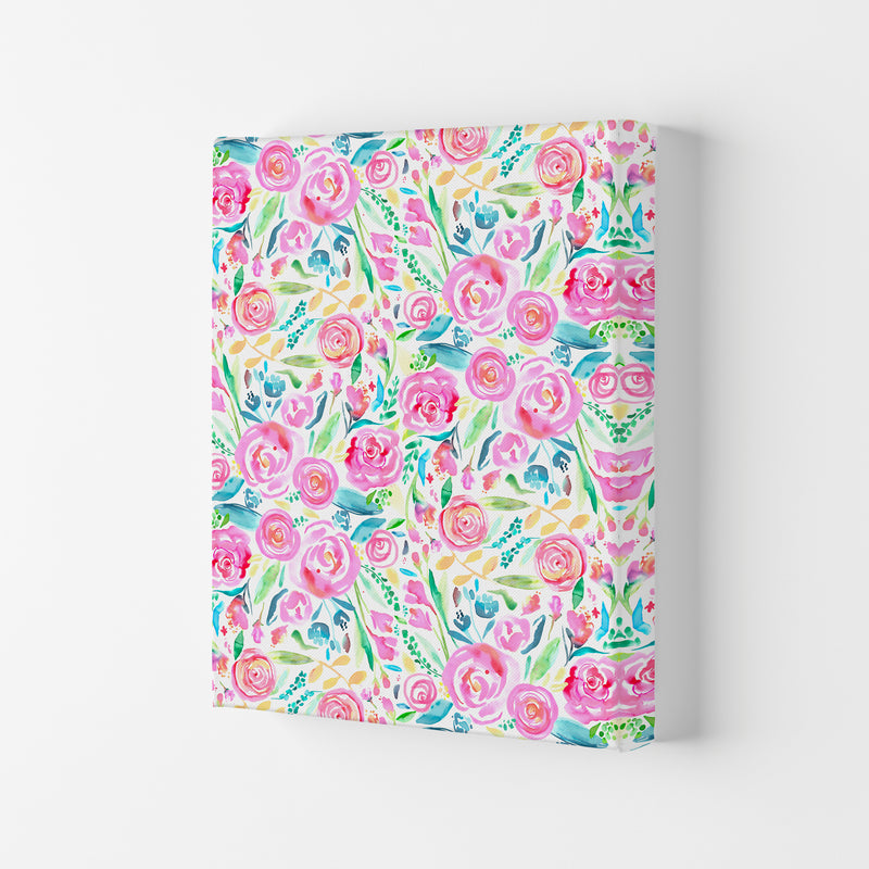Spring Days Pink Abstract Art Print by Ninola Design Canvas
