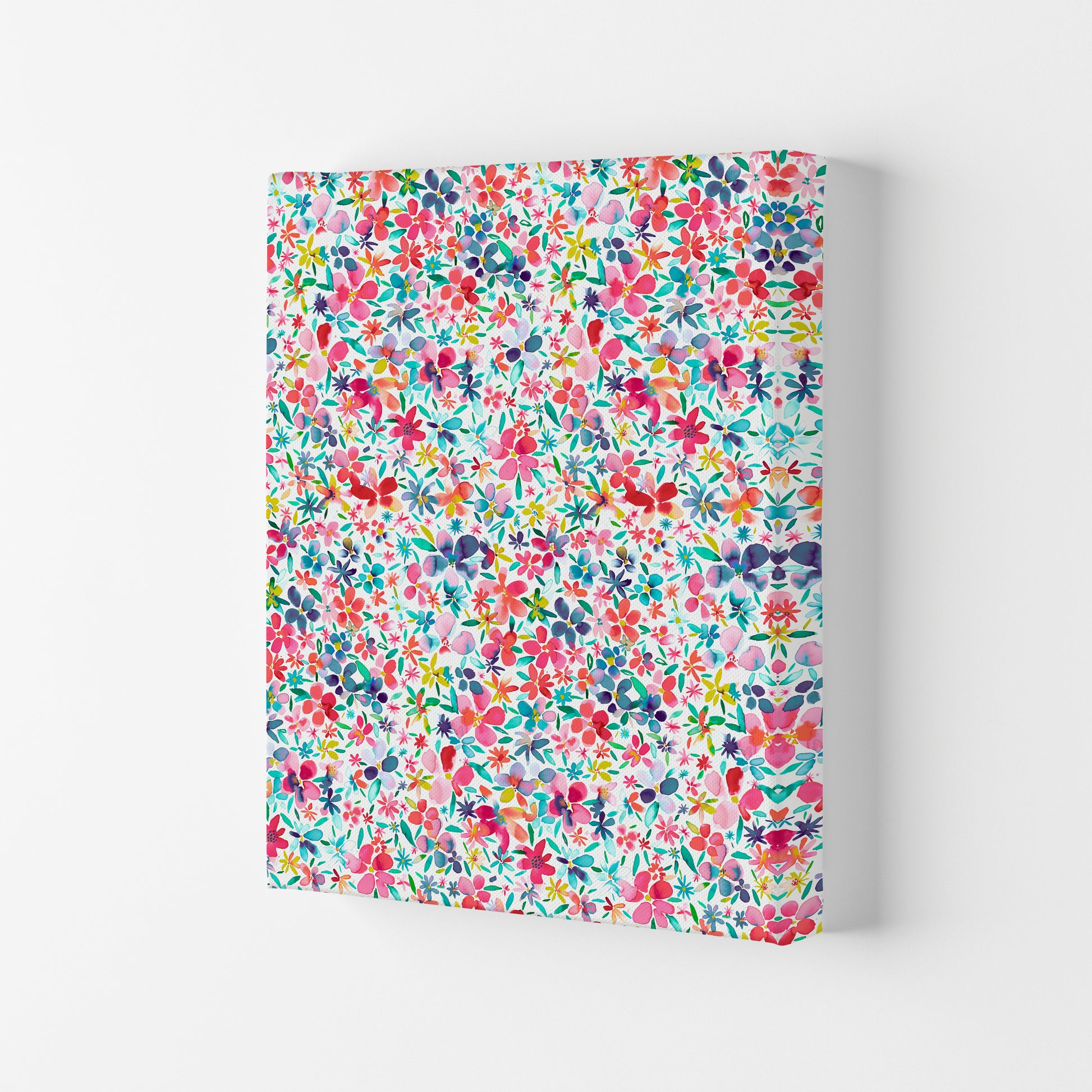 Colorful Petals Abstract Art Print by Ninola Design Canvas