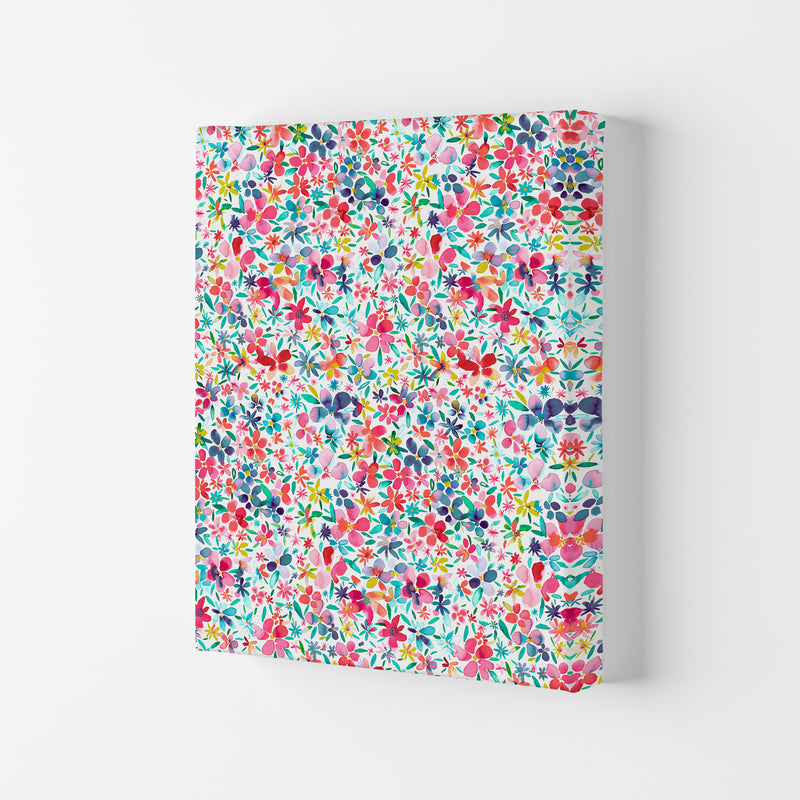 Colorful Petals Abstract Art Print by Ninola Design Canvas