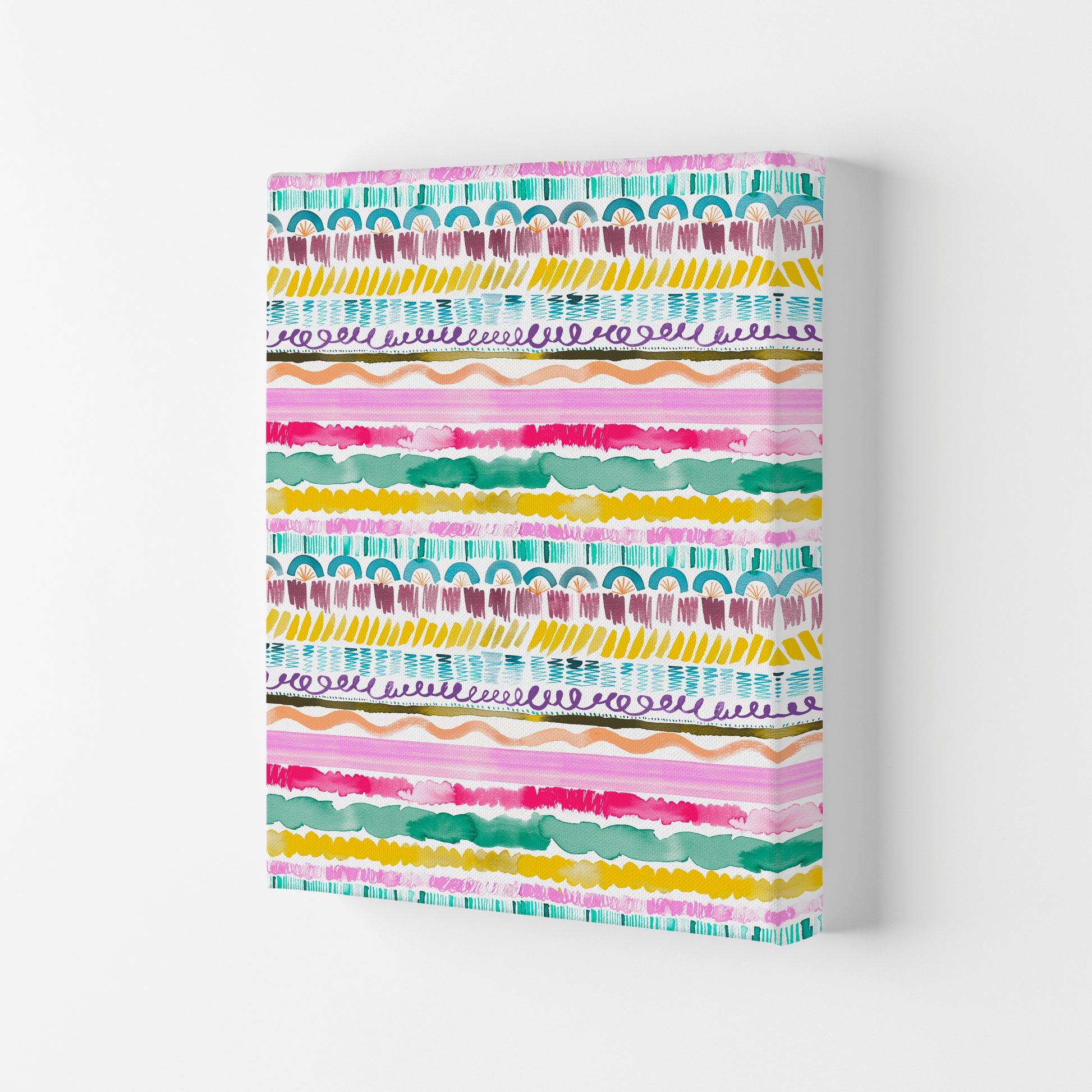 Garlands Tribal Abstract Art Print by Ninola Design Canvas