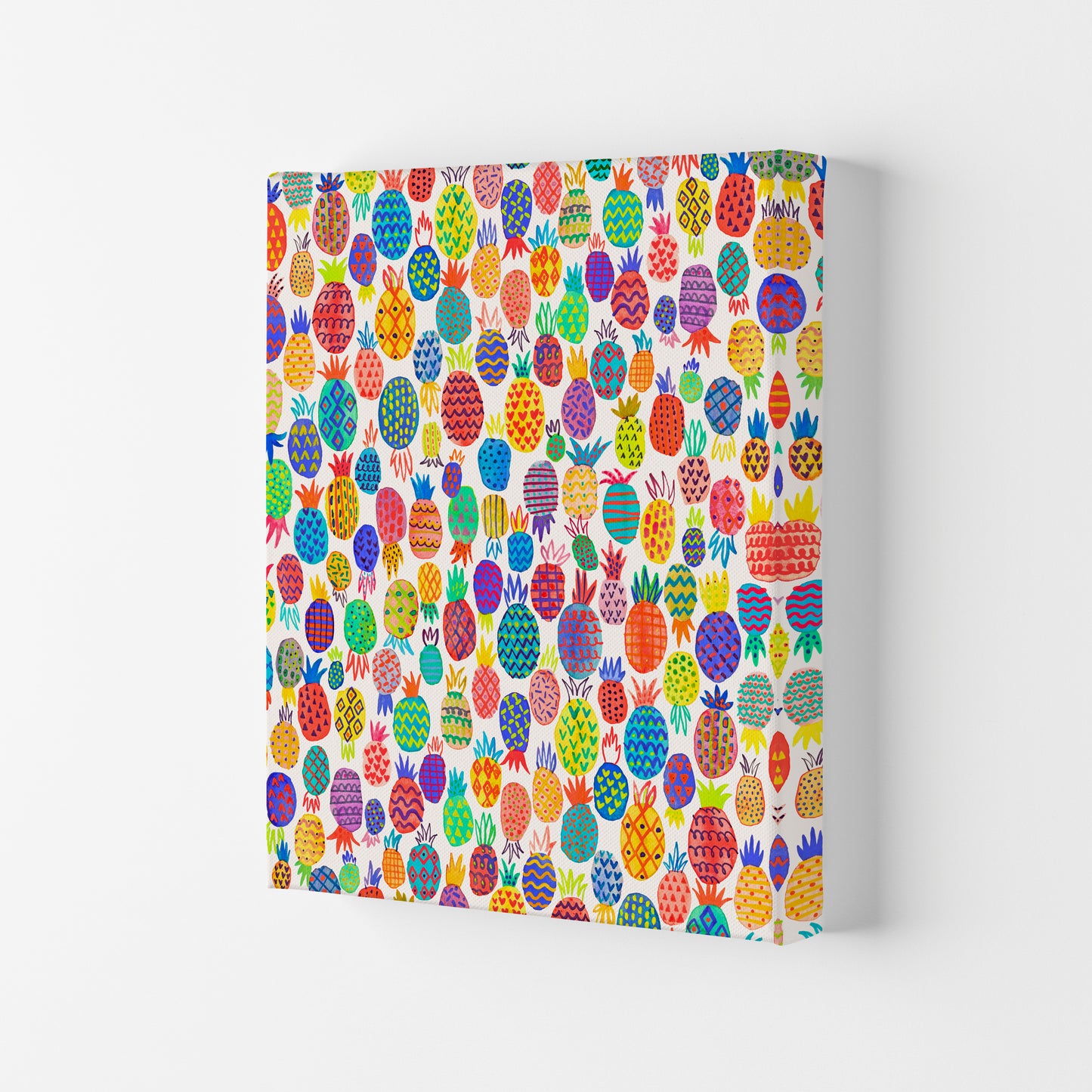 Cute Pineapples Abstract Art Print by Ninola Design Canvas