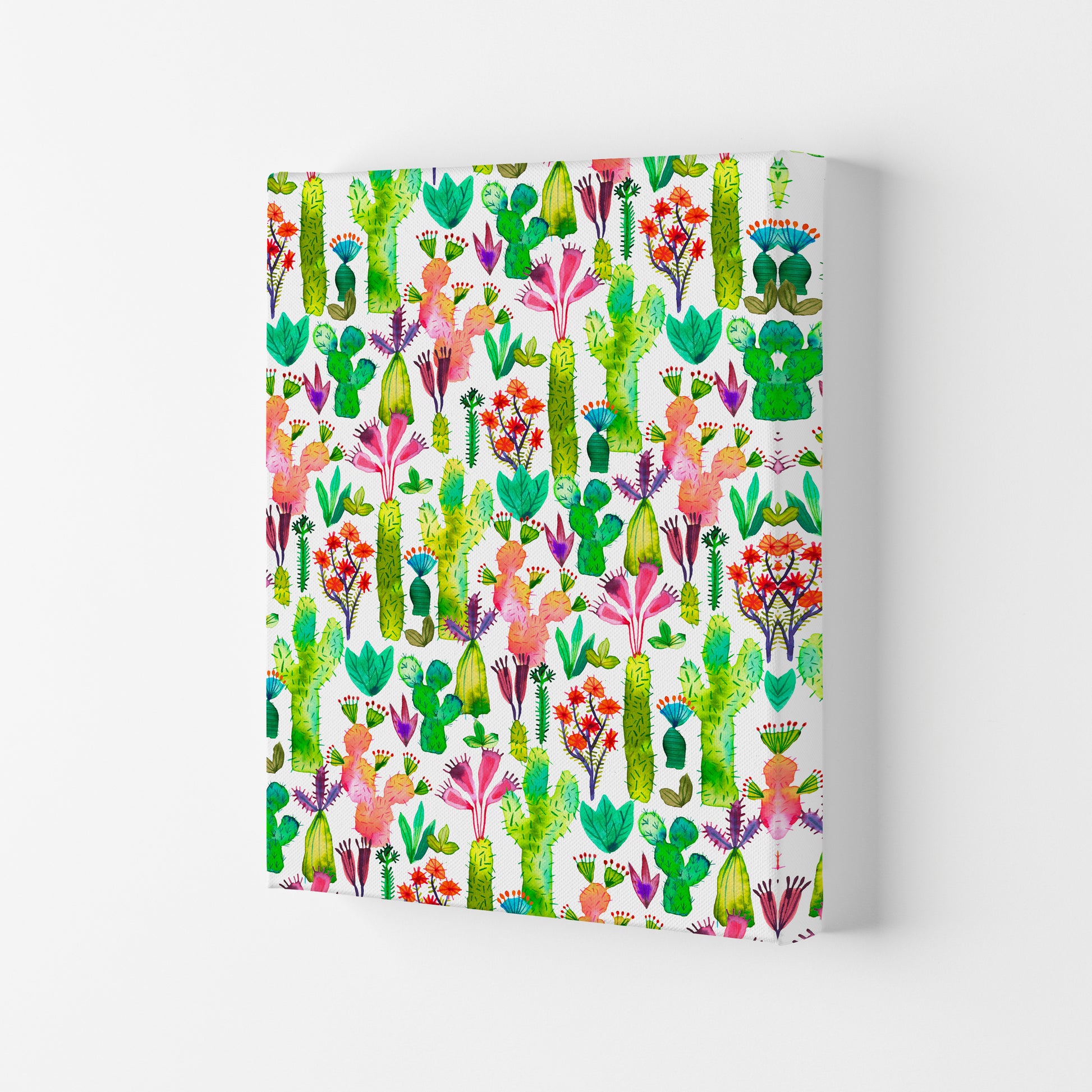 Cacti Garden Abstract Art Print by Ninola Design Canvas
