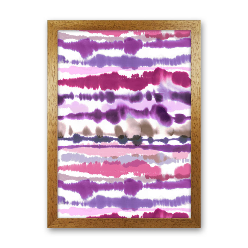 Soft Nautical Watercolor Lines Pink Abstract Art Print by Ninola Design Oak Grain