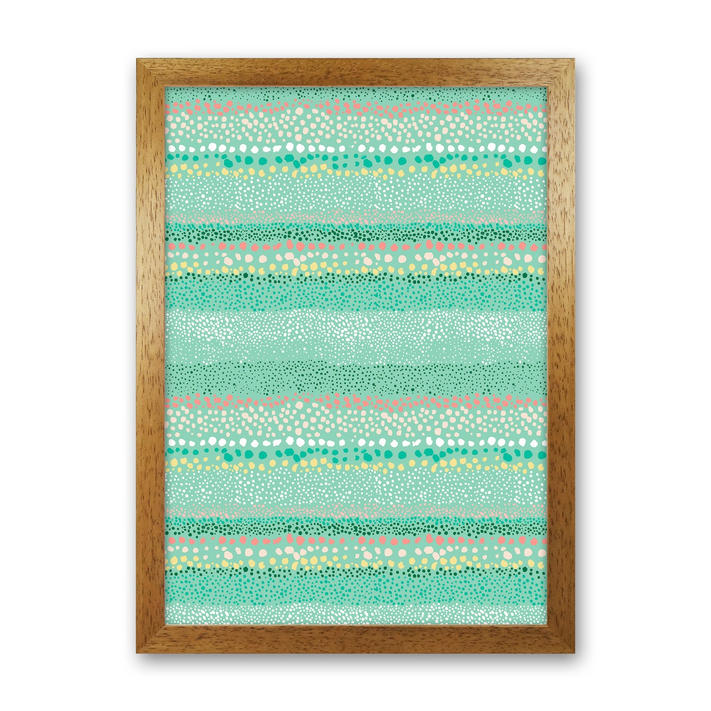 Little Textured Minimal Dots Green Abstract Art Print by Ninola Design Oak Grain