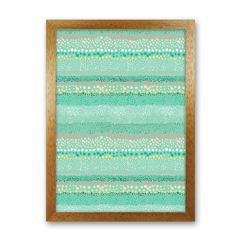 Little Textured Minimal Dots Green Abstract Art Print by Ninola Design Oak Grain