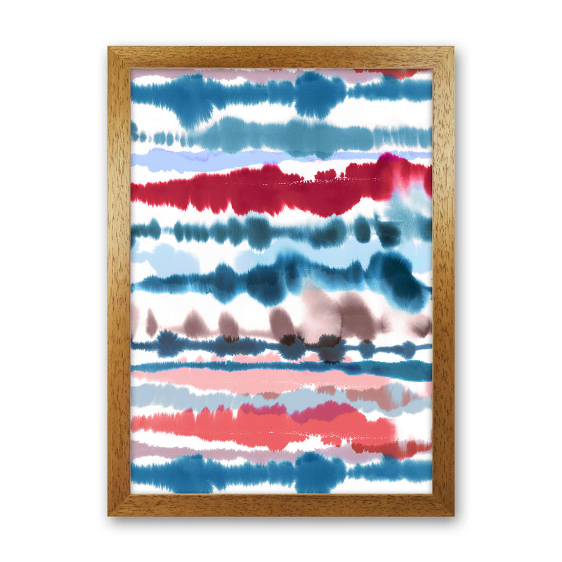 Soft Nautical Watercolor Lines Abstract Art Print by Ninola Design Oak Grain