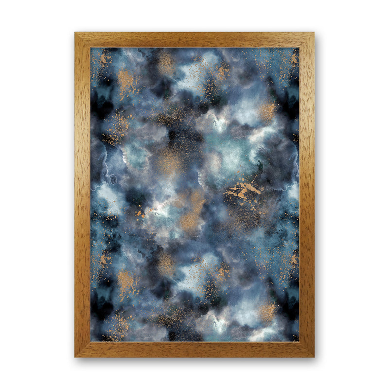 Smoky Marble Watercolor Dark Abstract Art Print by Ninola Design Oak Grain