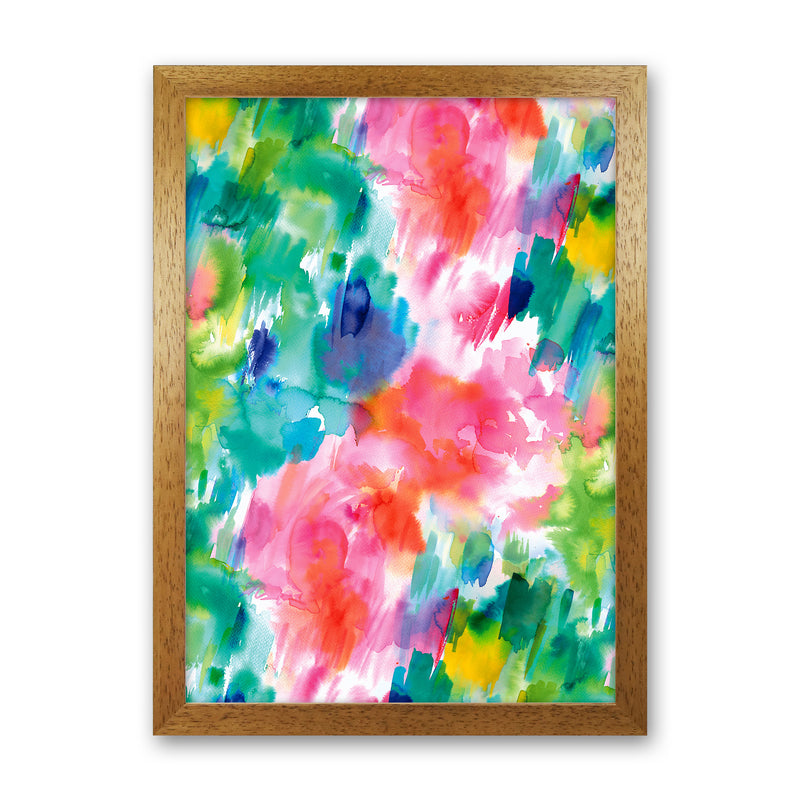Painterly Waterolor Texture Abstract Art Print by Ninola Design Oak Grain