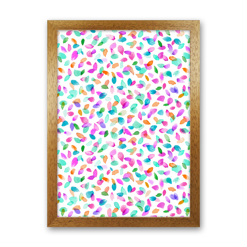 Minimal Flower Petals Pink Abstract Art Print by Ninola Design Oak Grain