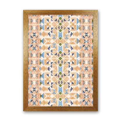 Boho Nomadic Tribal Orange Abstract Art Print by Ninola Design Oak Grain