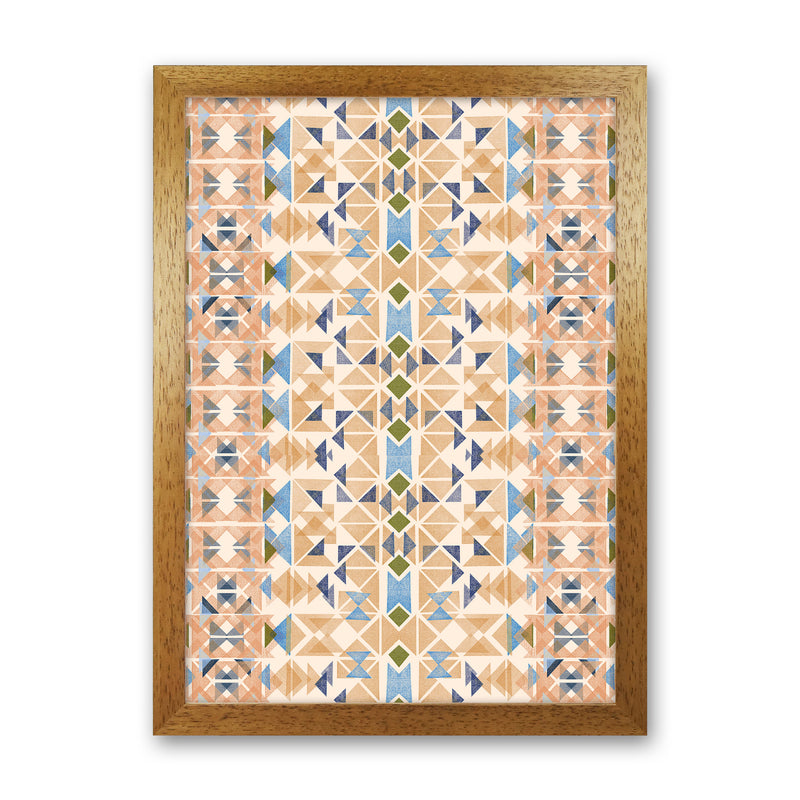 Boho Nomadic Tribal Orange Abstract Art Print by Ninola Design Oak Grain