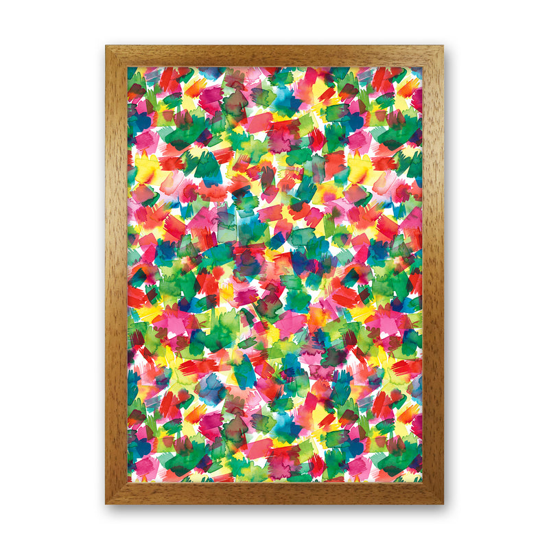Spring Colors Multicolored Abstract Art Print by Ninola Design Oak Grain
