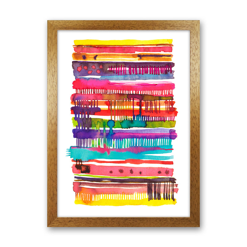 Irregular Watercolor Lines Abstract Art Print by Ninola Design Oak Grain