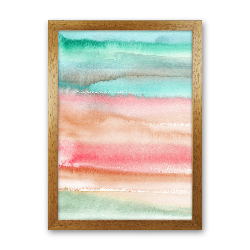 Gradient Watercolor Melon Abstract Art Print by Ninola Design Oak Grain