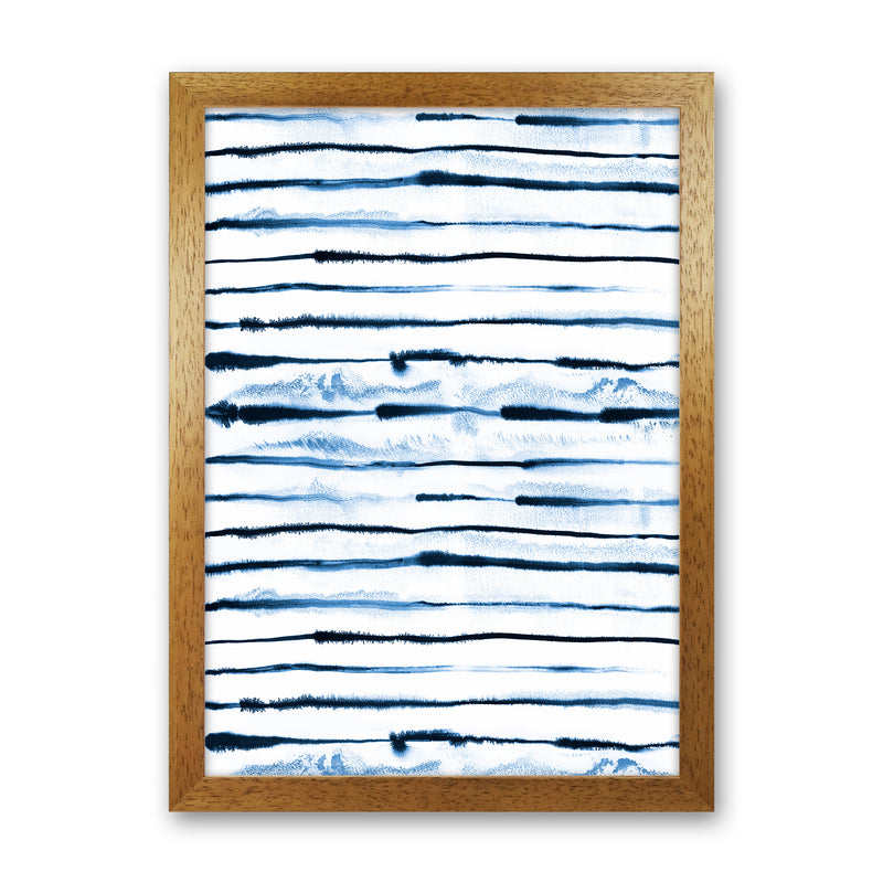 Electric Ink Lines White Abstract Art Print by Ninola Design Oak Grain