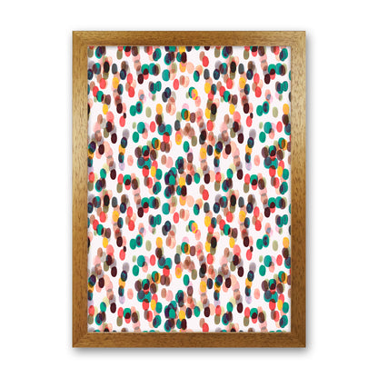 Relaxing Tropical Dots Abstract Art Print by Ninola Design Oak Grain