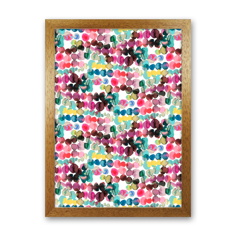 Ink Bleeding Dots Pink Abstract Art Print by Ninola Design Oak Grain