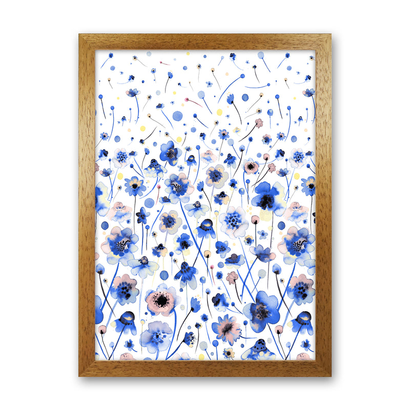 Ink Flowers Degraded Abstract Art Print by Ninola Design Oak Grain