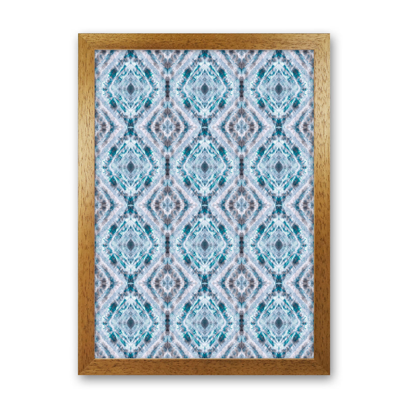 Boho Shibori Blue Abstract Art Print by Ninola Design Oak Grain