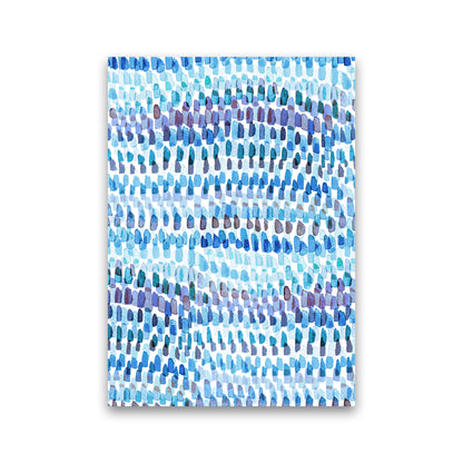 Artsy Strokes Stripes Colorful Blue Abstract Art Print by Ninola Design Print Only