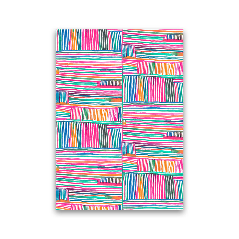 Watercolor Linear Meditation Pink Abstract Art Print by Ninola Design Print Only