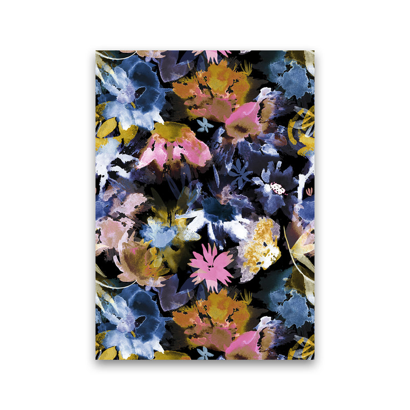 Watercolor Sring Memories Black Abstract Art Print by Ninola Design Print Only