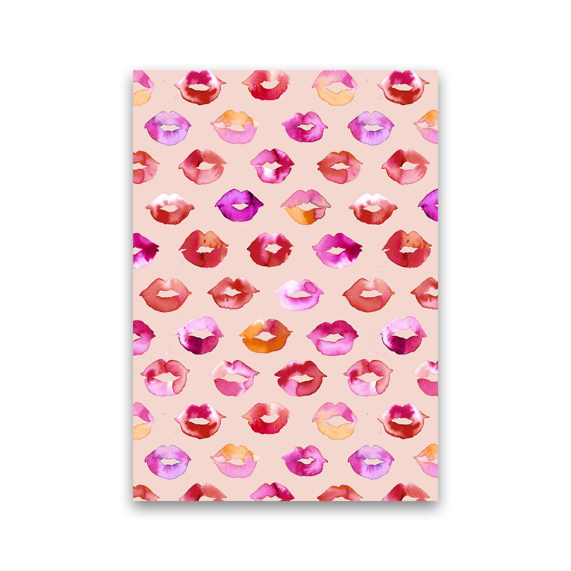 Sweet Love Kisses Pink Lips Abstract Art Print by Ninola Design Print Only
