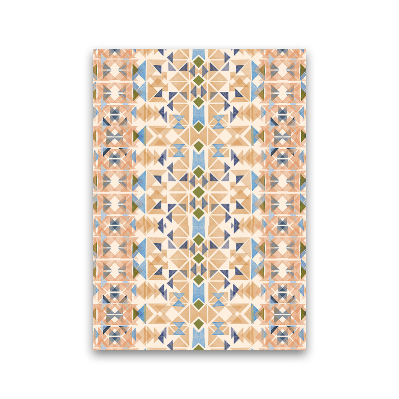 Boho Nomadic Tribal Orange Abstract Art Print by Ninola Design Print Only
